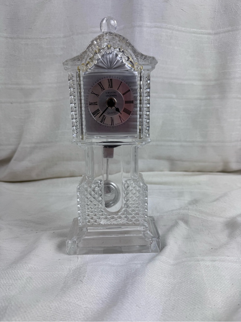 Crystal  Legends of Godinger 24% lead Crystal Grandfather Desk Top Clock